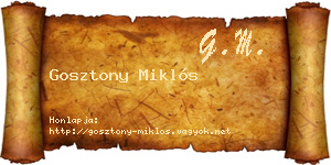 Gosztony Miklós névjegykártya