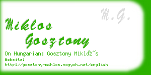 miklos gosztony business card